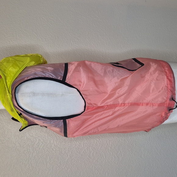 Nike Pink and Yellow Hooded Vest Windbreaker Woman's Size S Colorblock Neon - Picture 5 of 12